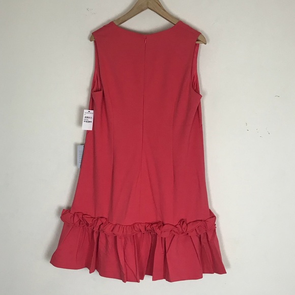 NWT CHELSEA28 Ruffle Hem Sheath Dress in Coral - Picture 7 of 7
